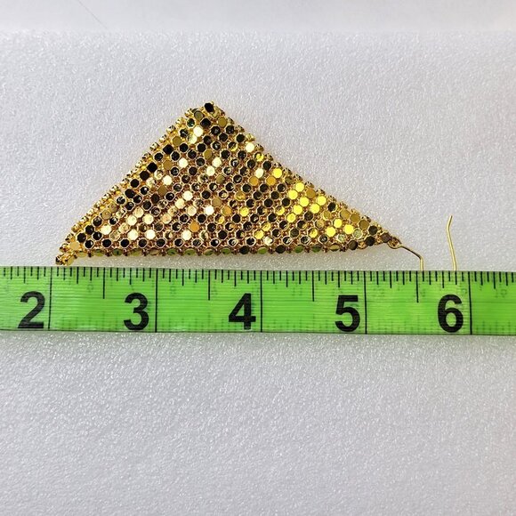 Light Metallic Gold Chain Mail Drop Earrings - Picture 6 of 11